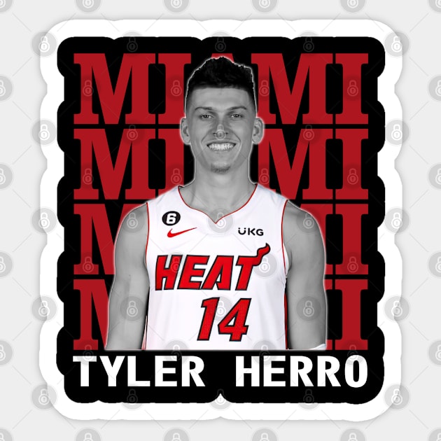 Miami Heat Tyler Herro Sticker by Thejockandnerd